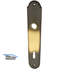 MARCHESI Langschild L�FFELFORM/POSTHORN - BB 90, Messing patiniert