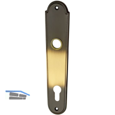 MARCHESI Langschild L�FFELFORM/POSTHORN - PZ 88, Messing patiniert