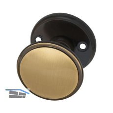 MARCHESI FH T�rknopf Flachform - auf Rosette (Facette), � 55 , Messing patiniert