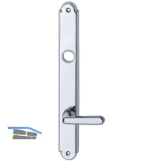 Langschild ALT - WIEN, WC 90, m. Drehknopf, Messing verchromt