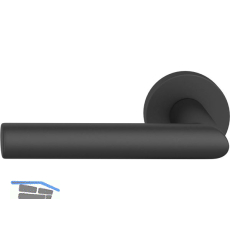 FSB Haust�rhalbgarnitur 70 1076 links, runde Rosette, Aluminium schwarz matt