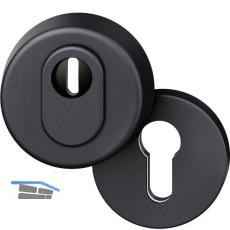 FSB Sicherheitsrosette 73 7393 rund, PZ, Aluminium schwarz matt