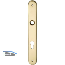 Haust�r - Langschild ELEGANT 22, PZ88, Ansatz 16 mm, Messing pol