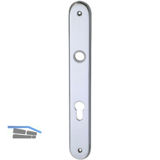 Haust�r - Langschild ELEGANT 22, PZ88, Ansatz 16 mm, Messing verchr