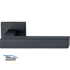 MARCHESI Dr�ckerpaar SQUARE, T�rst�rke 38-45 mm, Edelstahl schwarz matt