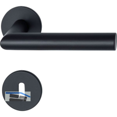 MARCHESI Dr�ckergarnitur GEHRUNG auf Flachrosette BB, Edelstahl schwarz matt