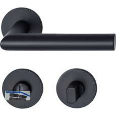 MARCHESI Dr�ckergarnitur GEHRUNG auf Flachrosette WC, Edelstahl schwarz matt