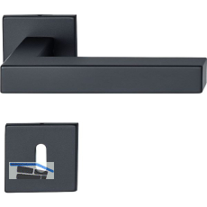 MARCHESI Dr�ckergarnitur SQUARE auf Flachrosette BB, Edelstahl schwarz matt