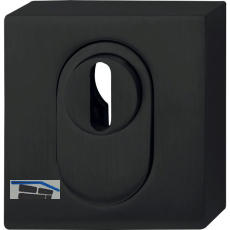 SOLIDO Zylinderrosette au�en eckig, Kernziehschutz, schwarz pulverbeschichtet