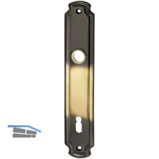 MARCHESI Langschild L�FFELFORM/POSTHORN - BB 90, Messing patiniert