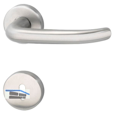 Dr�ckergarnitur BR�NN - auf Rosette BB, 38 - 45, Edelstahl matt