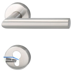 FH-Dr�ckergarnitur GEHRUNG - auf Rosette PZ, 38 - 45, Edelstahl matt