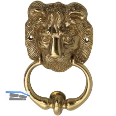 T�rklopfer 100 x 165 mm, L�wenkopf, Messing poliert