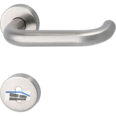 FH-Dr�ckergarnitur HARMONIE - auf Rosette BB, 38 - 45, Edelstahl matt