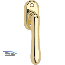 MARCHESI Fenstergriff ELEGANT - sichtbar geschraubt, 32 x 65, Messing poliert