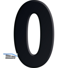 Ziffer selbstklebend, Type 0, H�he 30 mm, Aluminium schwarz eloxiert
