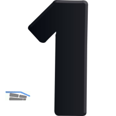 Ziffer selbstklebend, Type 1, H�he 30 mm, Aluminium schwarz eloxiert