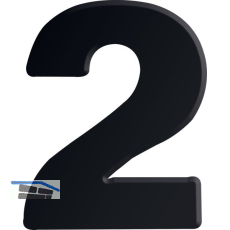 Ziffer selbstklebend, Type 2, H�he 30 mm, Aluminium schwarz eloxiert