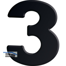 Ziffer selbstklebend, Type 3, H�he 30 mm, Aluminium schwarz eloxiert