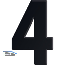 Ziffer selbstklebend, Type 4, H�he 30 mm, Aluminium schwarz eloxiert