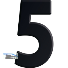 Ziffer selbstklebend, Type 5, H�he 30 mm, Aluminium schwarz eloxiert