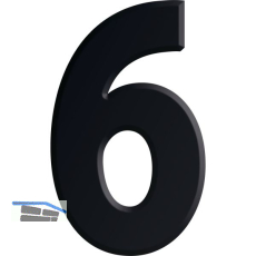Ziffer selbstklebend, Type 6, H�he 30 mm, Aluminium schwarz eloxiert