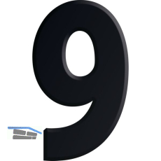 Ziffer selbstklebend, Type 9, H�he 30 mm, Aluminium schwarz eloxiert
