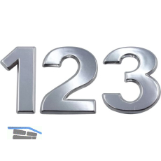 Ziffer selbstklebend, Type 7, H�he 30 mm, Aluminium silber eloxiert