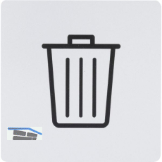 Symbol M�llraum selbstklebend, 100 x 100 mm, Kunststoff alufarbig