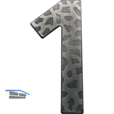 Hausnummer 1 - H�he 120 mm, Schmiedeeisen schwarz verzinkt
