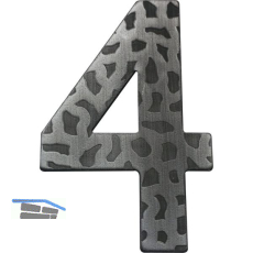 Hausnummer 4 - H�he 120 mm, Schmiedeeisen schwarz verzinkt