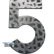 Hausnummer 5 - H�he 120 mm, Schmiedeeisen schwarz verzinkt