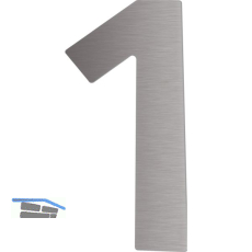 Hausnummer 1 - H�he 120 mm, mit 2 Gewindenocken M5, Edelstahl