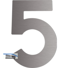 Hausnummer 5 - H�he 120 mm, mit 2 Gewindenocken M5, Edelstahl