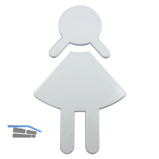 Symbol Frau selbstklebend, 87 x 150 mm, Nylon reinwei�