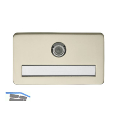 FH Namensschild m.T�rgucker, 120x70x6, Linse 170�, TS 34-44, neusilber