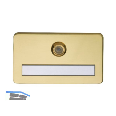 FH Namensschild m.T�rgucker, 120x70x6, Linse 170�,TS 35-46,Messing pol