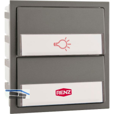 Tastenmodul f�r Renz-Frontplatte, m. 1 Licht- u. 1 Klingeltaster,Kunststoff grau