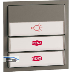 Tastenmodul f�r Renz-Frontplatte, m. 1 Licht- u. 2 Klingeltaster,Kunststoff grau