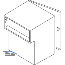 RENZ Durchwurfbriefkasten gerade,300x330x205 mm,Mauerst�rke 225mm,Stahl verzinkt