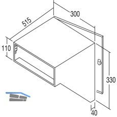 RENZ Durchwurfbriefkasten schr�g,300x330x515 mm,Mauerst�rke 535mm,Stahl verzinkt