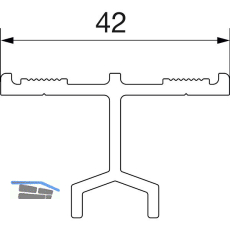 HAUTAU ATRIUM HS F�hrungsschiene Nr. 5, L=6500 mm, Alu silber eloxiert