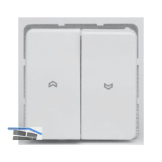 HAUTAU Wippschalter WS 010, Doppelschalter 230V, Auf-Stop-Zu, Kunststoff wei�