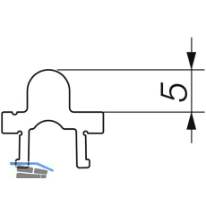 HAUTAU ATRIUM HS Laufschiene Nr. 24 TT2, H=5 mm, L=6500 mm, silber eloxiert