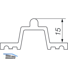 HAUTAU ATRIUM HS Laufschiene Nr. 26 Holz, H=15mm, L=6500 mm, silber eloxiert