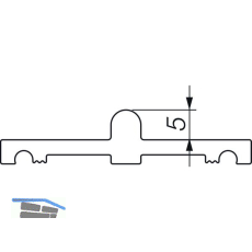 HAUTAU ATRIUM HS Laufschiene Nr. 27 Holz, H=5mm, L=6500 mm, silber eloxiert