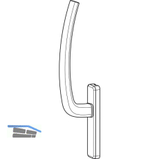 HAUTAU ATRIUM HS Griff innen ohne Vierkantstift, Aluminium silber