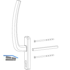 HAUTAU ATRIUM HS Griff PZ innen mit VK, TS 68-80 mm, Alu silber eloxiert