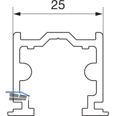 HAUTAU ATRIUM HS F�hrungsschiene Nr. 6, L=3000 mm, fl�chenb�ndig, Alu silber