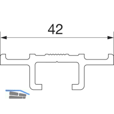 HAUTAU ATRIUM HS F�hrungsschiene Nr. 1/1, L=6500 mm, Alu silber eloxiert